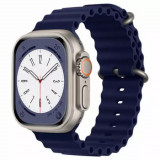 Cumpara ieftin Curea Ceas W038 Apple Watch 1 2 3 4 5 6 7 8 SE Ultra (42 mm 44 mm 45 mm 49 mm) Bleumarin, Techsuit
