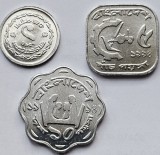 Set 3 monede 1, 5, 10 Poisha 1974 -1994 Bangladesh, unc