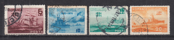 ROMANIA 1931 LP 90 SEMICENTENARUL MARINEI SERIE STAMPILATA