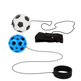 Cumpara ieftin Set 2 mingi cu bratara pentru mana , model fotbal alb-negru si Space Moon Ball albastra, 66 mm, antistres pentru coordonare si reflexe