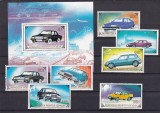 Mongolia 1989 - Masini de epoca, serie+colita neuzata