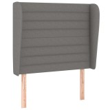 Cumpara ieftin Tablie de pat cu aripioare gri inchis 103x23x118/128 cm textil