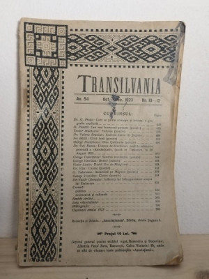 Transilvania An 54 Oct.-Dec. 1923 Nr. 10-12 foto