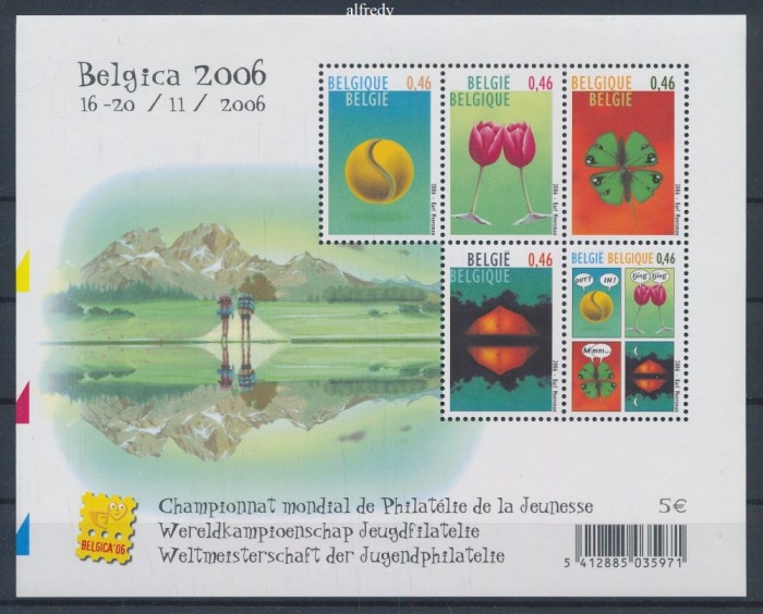 BELGIA 2006, BELGICA, Flora, bloc neuzat, MNH