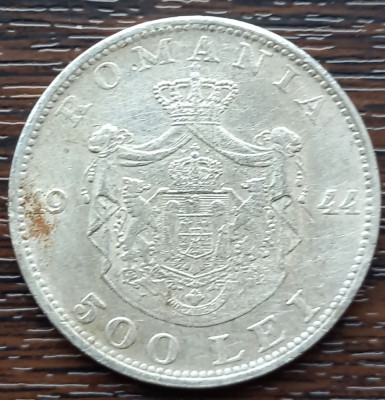 (A1021) MONEDA DIN ARGINT ROMANIA - 500 LEI 1944, REGELE MHAI I foto