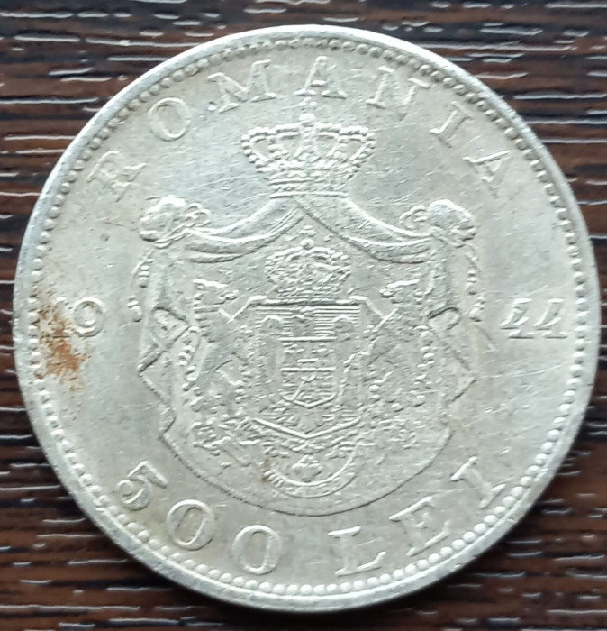 (A1021) MONEDA DIN ARGINT ROMANIA - 500 LEI 1944, REGELE MHAI I