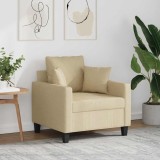 vidaXL Fotoliu canapea, crem, 60 cm, material textil 359253