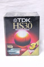 Lot 3 Casete video VHS-C TDK HS30 EC-30 30 min - sigilate