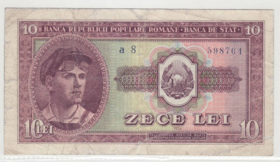 Romania 1952 10 lei 1 cifra a8 598764 foto