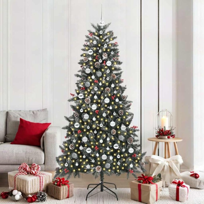vidaXL Brad de Crăciun artificial cu 300 LED Verde 114 x 114 x 210 cm 3395897