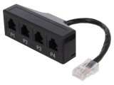 Splitter RJ11 4 Porturi cu Mufă RJ45