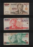 Set Turcia 5000000+10000000+20000000 lire circulate, Europa