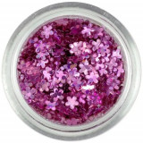 Confetti &icirc;n forma unor flori mici - roz cu aspect &icirc;nvechit, hologramă, INGINAILS