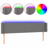 Cumpara ieftin Tablie de pat cu LED, gri inchis, 203x16x78/88 cm, textil