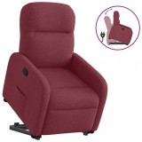 VidaXL Fotoliu rabatabil cu ridicare, roșu vin, material textil