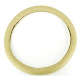 Husa Volan Piele Bej Gaurele M (37-39cm) ALM - Protectie Volan Auto Universal
