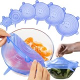 Set 6 capace din silicon elastice pentru boluri si recipiente