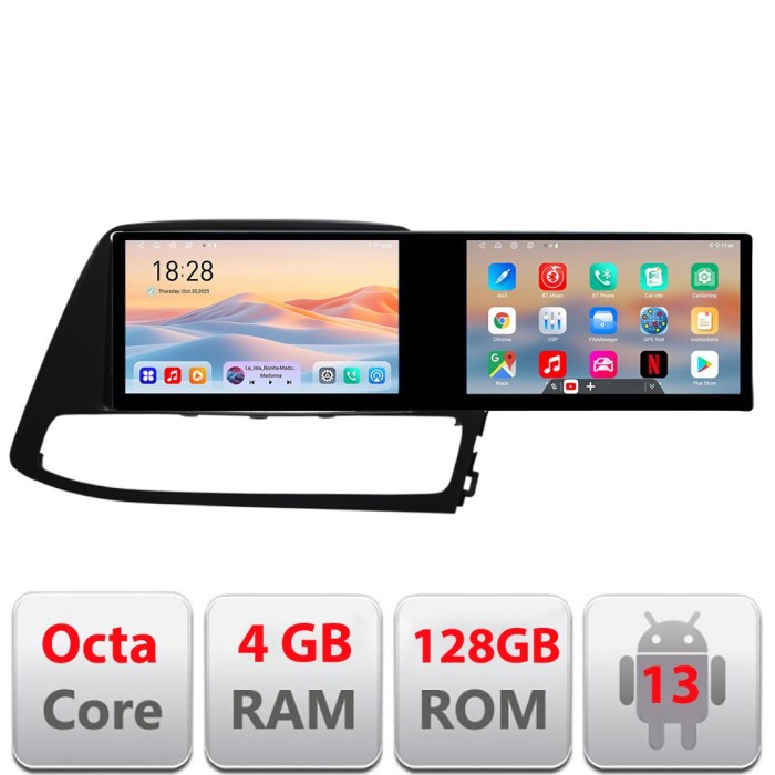 Navigatie Hyundai I30 2018-2021 Lenovo 8 core 4+64 10.5 inch Incell 1K android Wifi 5Ghz gps internet CarStore Technology