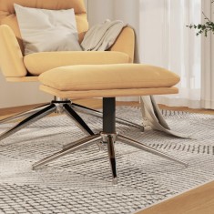 vidaXL Taburet, crem, 60x60x39 cm, material cu microfibra foto