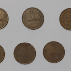 Lot 7 Monede Rusia URSS - 3 COPEICI KOPEKS KOPEEK KOPEICI Diversi Ani