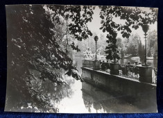 O VEDERE DE LA PALATUL LAZIENKI , VARSOVIA , FOTOGRAFIE MONOCROMA, PE HARTIE LUCIOASA , PERIOADA INTERBELICA foto