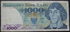 Bancnota 1000 ZLOTI / ZLOTYCH - POLONIA anul 1982 * cod 44