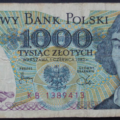 Bancnota 1000 ZLOTI / ZLOTYCH - POLONIA anul 1982 * cod 44