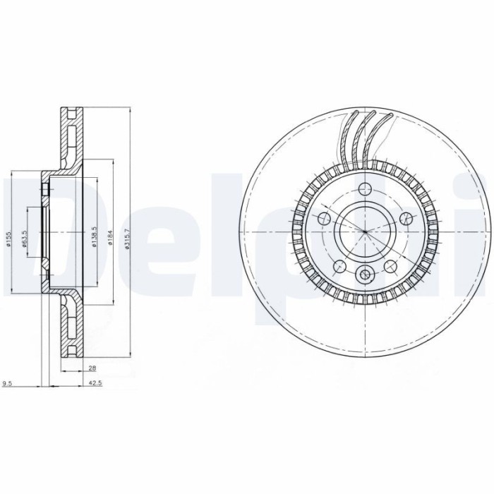 DELPHI BG4123 Disc frana