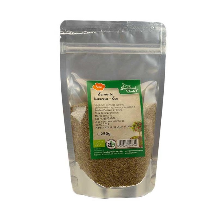 Seminte de Lucerna Bio 250gr Paradisul Verde