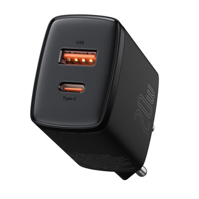 &amp;Icirc;ncărcător Compact Rapid USB / USB Tip C Baseus 20W 3A Putere De Livrare Quick Charge 3.0 Negru (CCXJ-B01) foto