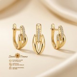 Set Arco di Luce , cercei E i pandantiv cu pietre albe, placat cu aur 14K