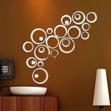 Cumpara ieftin Set 24 Oglinzi Acrilice Autoadezive Rotunde Argintiu, Diverse Marimi - Decor Living, Dormitor, Copii, Hol, Spatii Comerciale