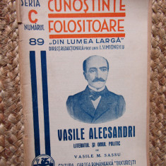 Cunostinte folositoare- V. M. Sassu - Vasile Alecsandri