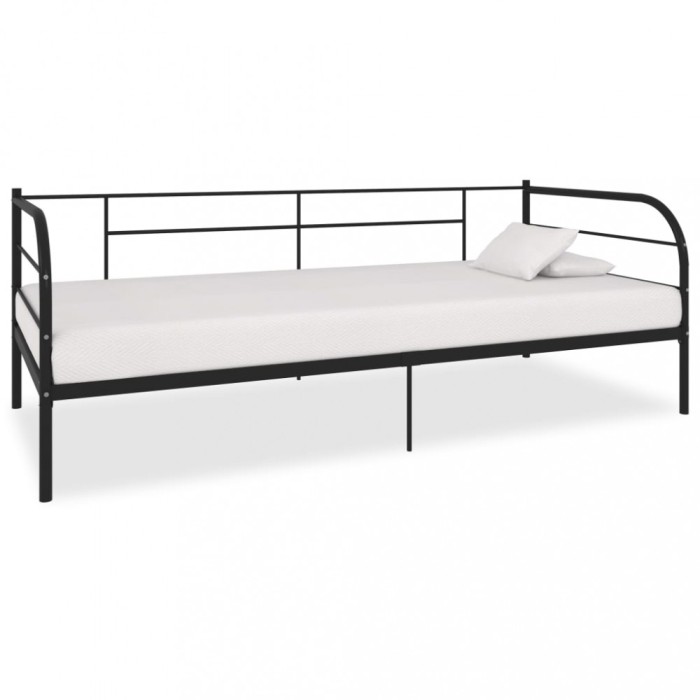 Gossi cadru pat de zi, negru, 90 x 200 cm, metal