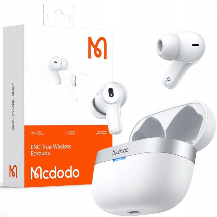Căști Mcdodo, Fără Fir, In-Ear, Cu Carcasă, Enc, Alb