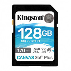 Sd card kingston 128gb canvas go plus clasa 10 uhs-i speed up to 170 mb/s