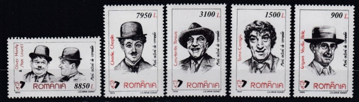 ROMANIA 1999 LP 1493 MARI ACTORI DE COMEDIE SERIE MNH