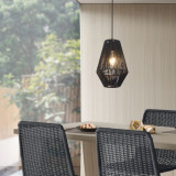 Lampa suspendata, lux.pro, PXQD-0004 Newtownabbey, 160 x 20 cm, 1 x E27, max. 60W, metal franghie, negru HausGarden Leisure