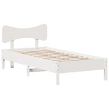 Cumpara ieftin Cadru pat fara saltea, alb, 90x190 cm, lemn masiv de pin