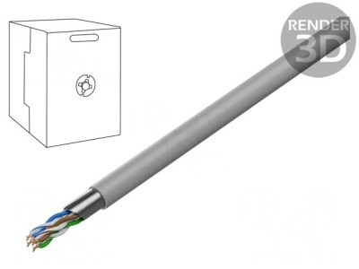 Cablu F/UTP Cat5e 24AWG Cu 305m Gri foto