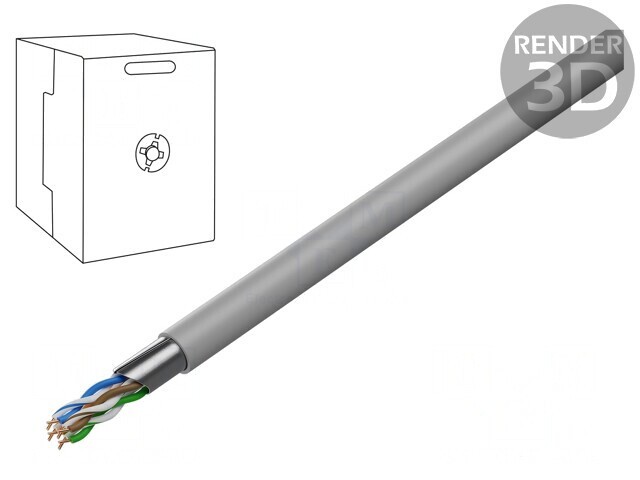 Cablu F/UTP Cat5e 24AWG Cu 305m Gri