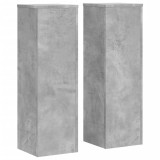 Cumpara ieftin Suport de plante, 2 buc., gri beton, 25x25x80 cm lemn prelucrat
