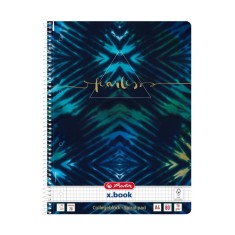 Caiet A4 cu spira simpla, 80 file, mix patratele, New Batik Fearless, Herlitz
