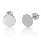 Cercei Argint 925 Banuti Personalizati, 10mm, Sistem Tija si Surub, Argintiu, Cadou Femei (Valentine&#039;s Day, Craciun, 8 Martie)