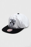 Mitchell&amp;Ness șapcă de baseball din bumbac BROOKLYN NETS culoarea alb, modelator