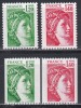 Franta 1980 - &bdquo;Sabine&rdquo; - Valori Noi, 2 Serii (DT + NDT pe verticala), SET COMPLET, MNH, Nestampilat