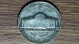 SUA / USA - moneda de colectie argint WWII - 5 cents 1945 P - "Jefferson Wartime Nickel"