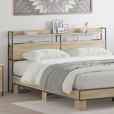 vidaXL Tăblie cap cu raft Stejar sonoma 180 cm Lemn compozit 859711 foto