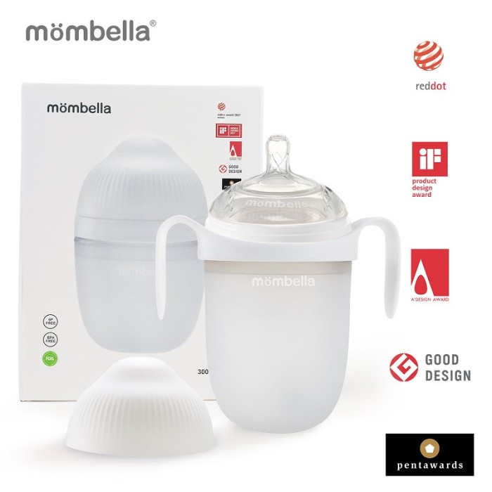 Biberon Anticolici Mombella Breast-Like, 300ml, Tetina 360A&fnof;a, sA, sA XL Flux Consistent, 100% Silicon