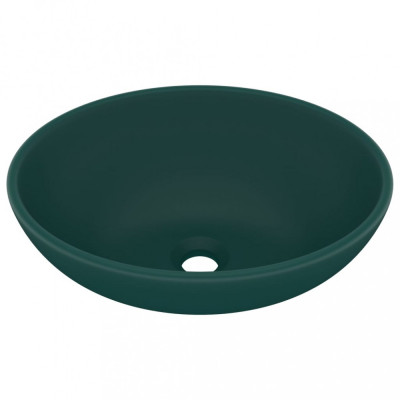 Chiuvetă de lux, verde mat, 40 x 33 cm, ceramică, formă ovală foto